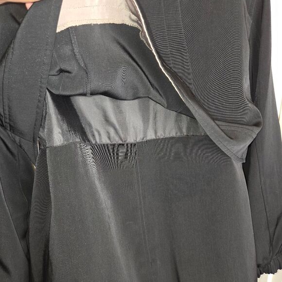 Fleet street womens black hooded rain coat soft shell jacket Coat size PM Petite - Picture 9 of 14